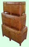 LSH600 - Click to Enlarge - Set of 3 Bamboo Baskets with Silk Lining